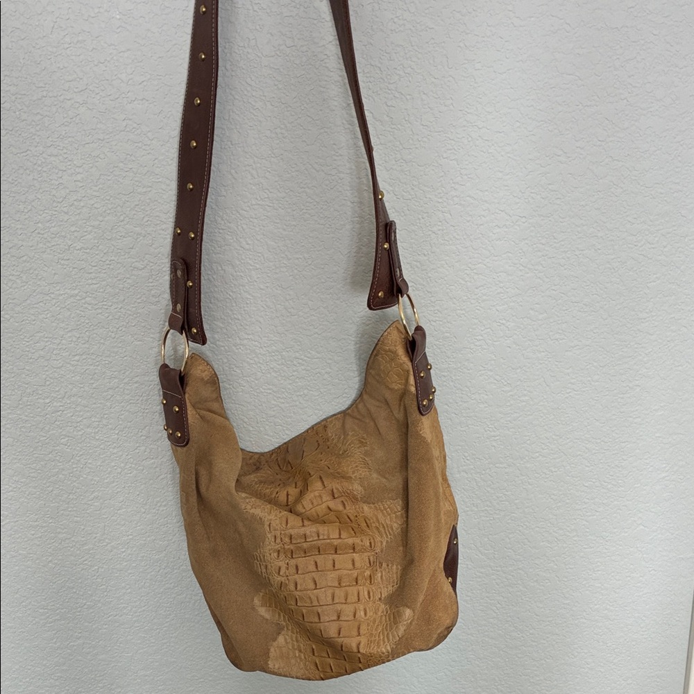 Brown Crocodile Shoulder Bag